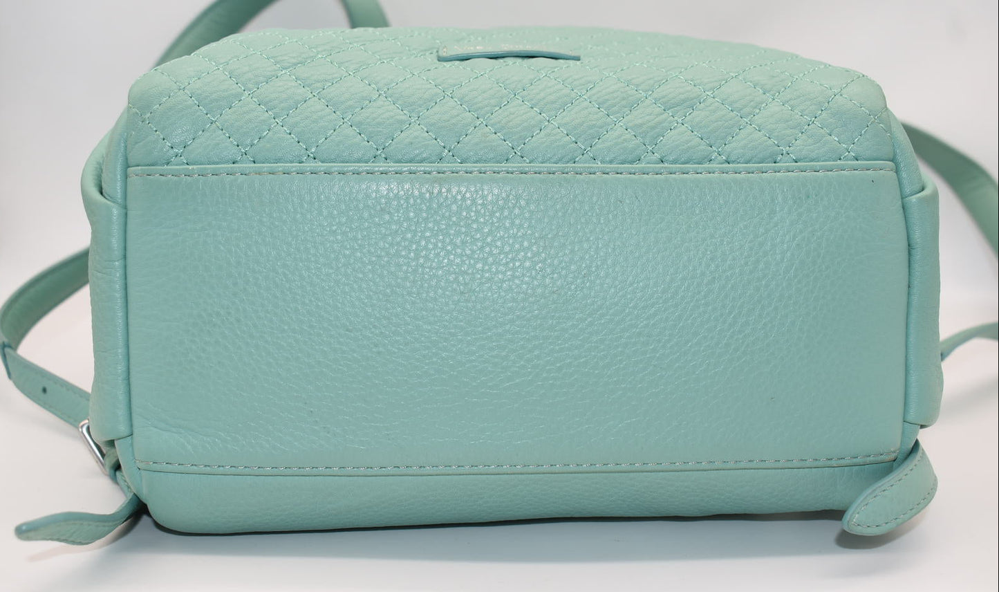 Vera Bradley Leather Carryall Backpack in Mint Green