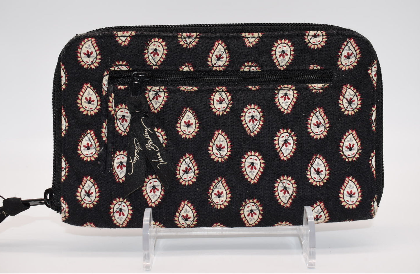 Vera Bradley Zip Around Wallet in "Classic Black " Pattern