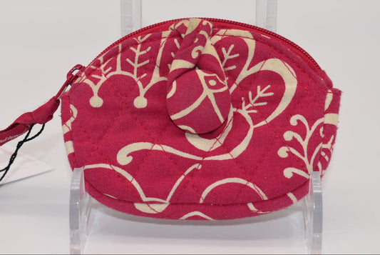 Vera Bradley Button Coin Purse in "Twirly Birds- Pink" Pattern