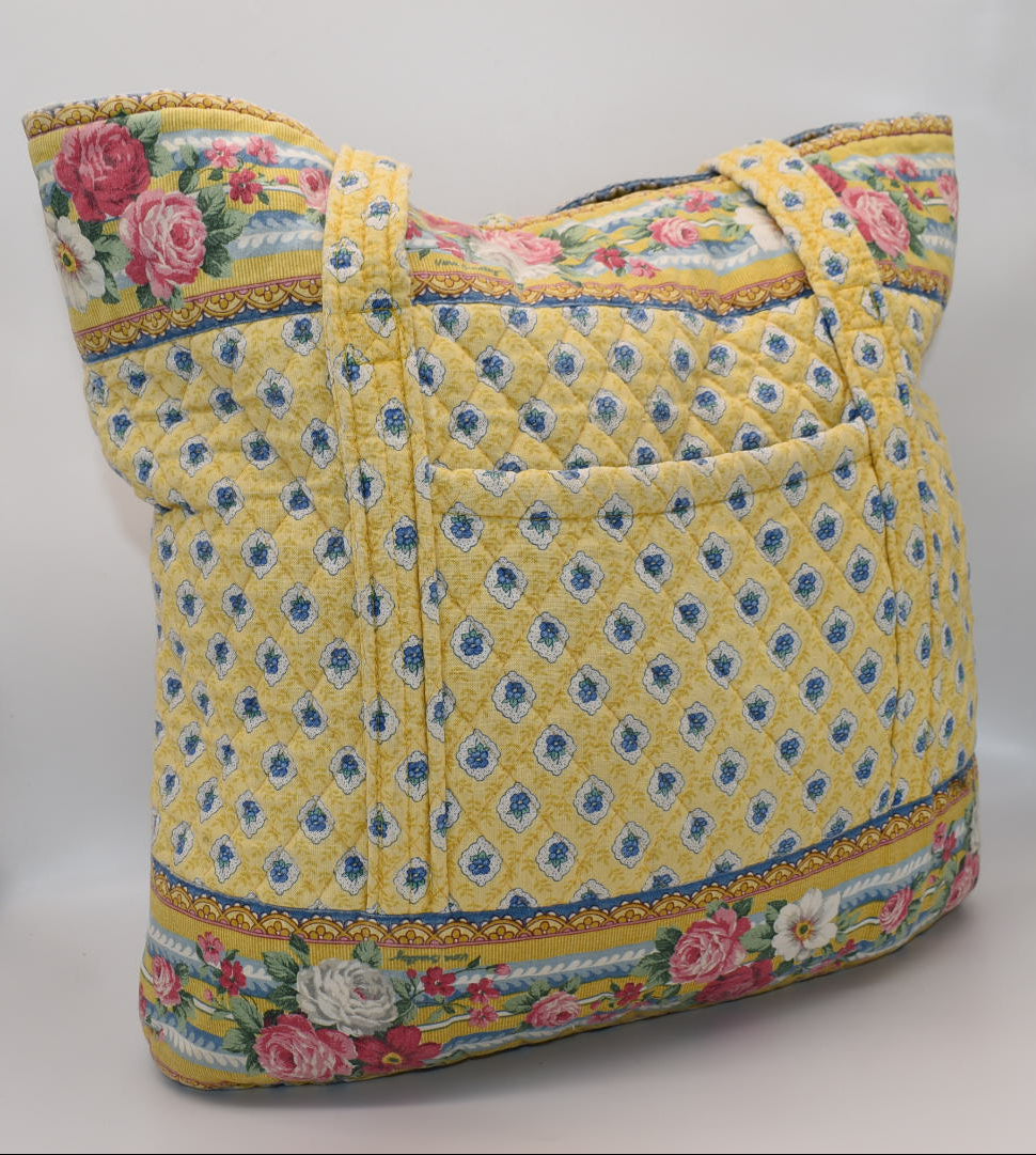 Vintage Vera Bradley Large Vera Tote Bag in "Elizabeth-1997" Pattern