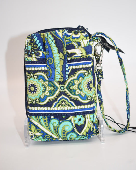 Vera Bradley All in One Wristlet in "Rhythm & Blues" Pattern