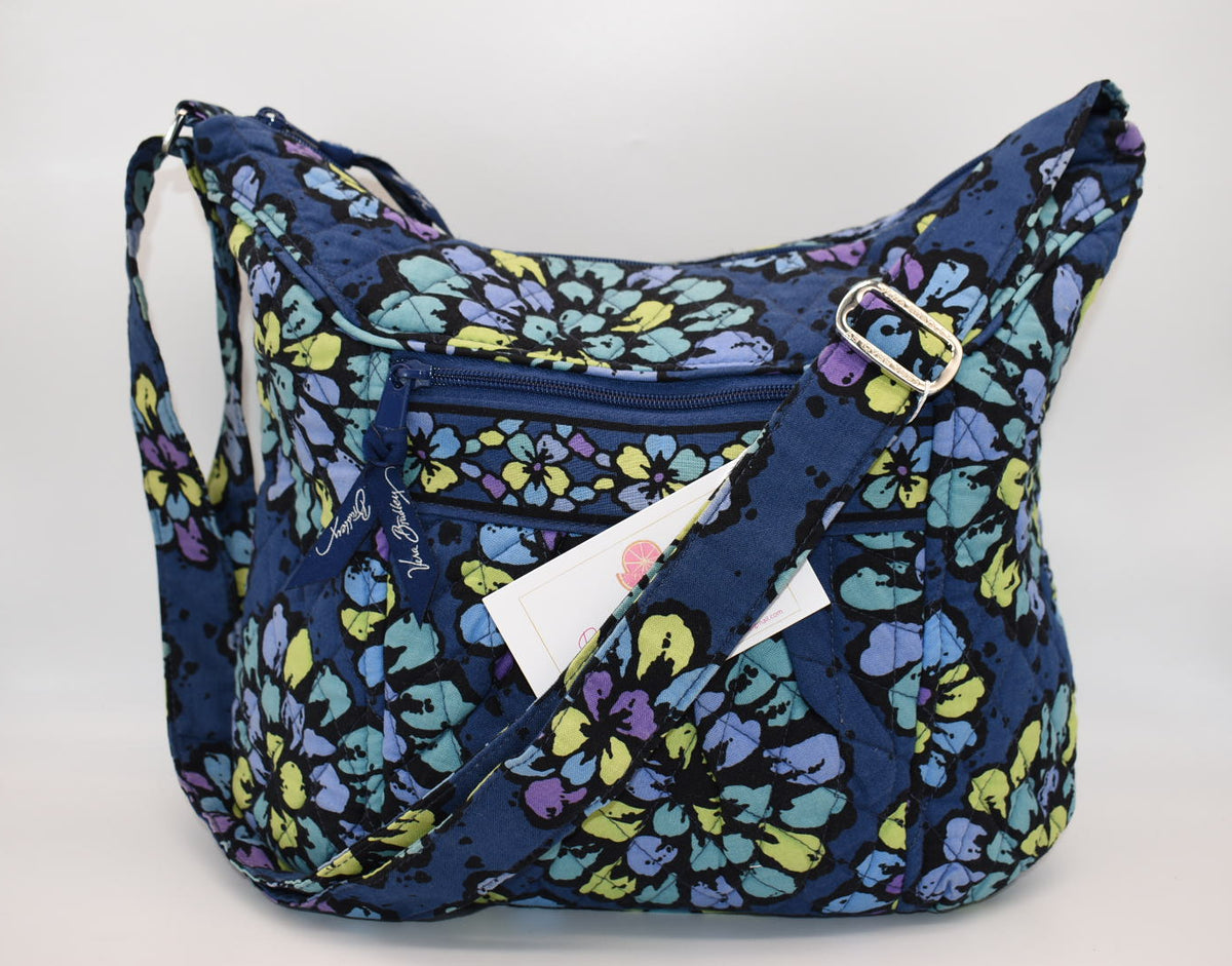 Vera Bradley Convertible Hobo Shoulder Bag in "Indigo Pop" Pattern