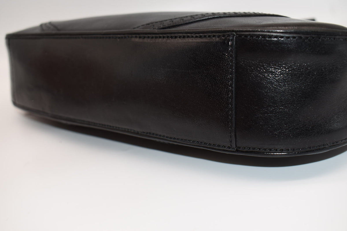 Vintage Brahmin Smooth Leather Convertible Shoulder Bag in Black