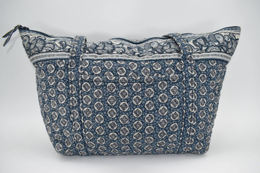 Vintage Vera Bradley Miller Travel Tote Bag in "Indigo -1997" Pattern