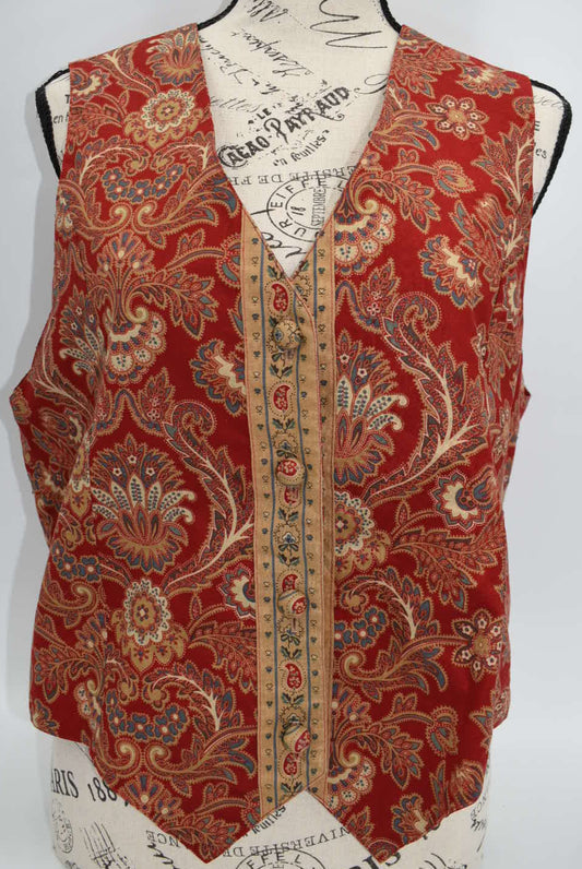 Vintage Vera Bradley Quilted Medium Vest in "Windsor -1995" Pattern