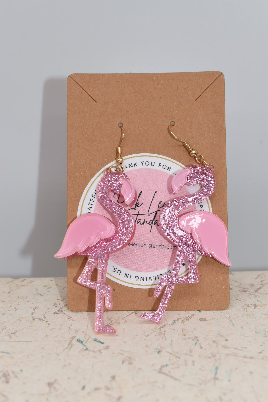 Statement Earrings: Glitter Flamingo Drop Earrings