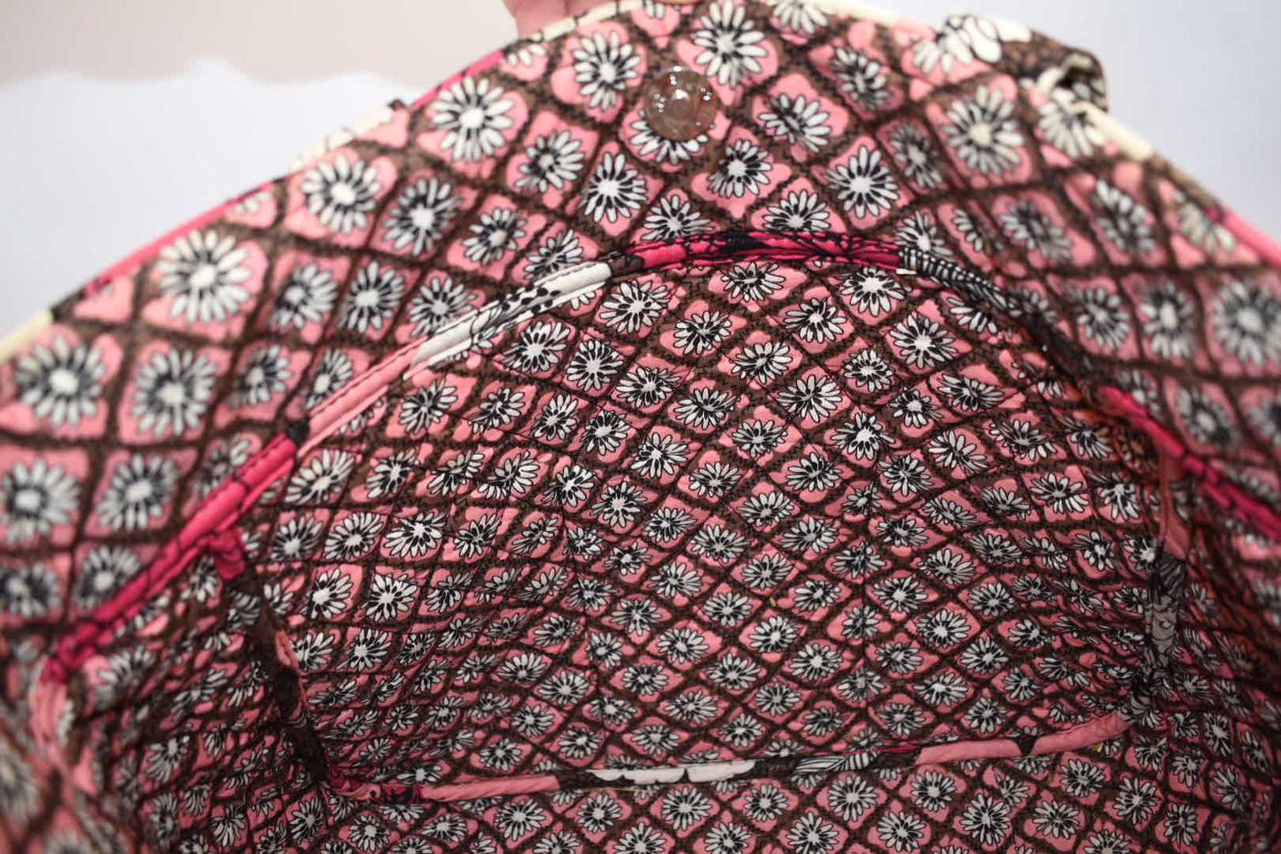Vera Bradley Shoulder Tote Bag in "Mocha Rouge" Pattern