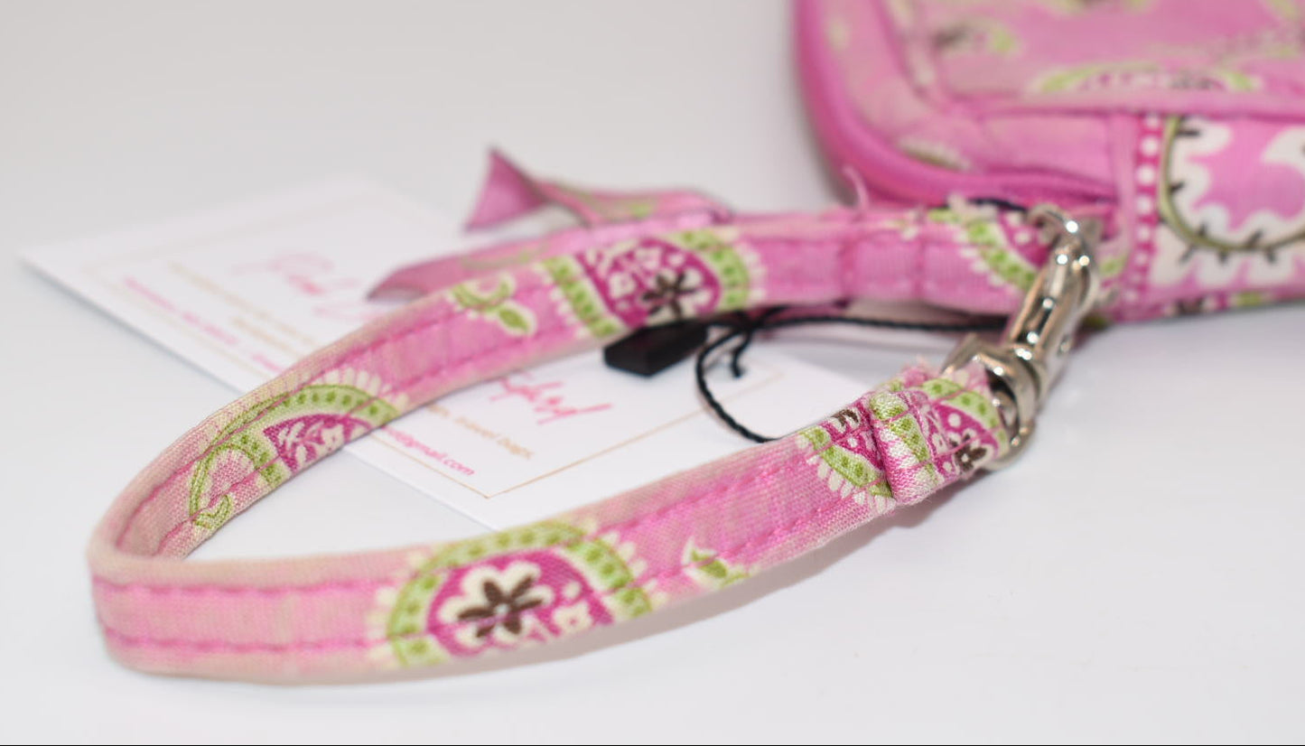 Vera Bradley Zip Top Wristlet Bag in "Bermuda Pink" Pattern