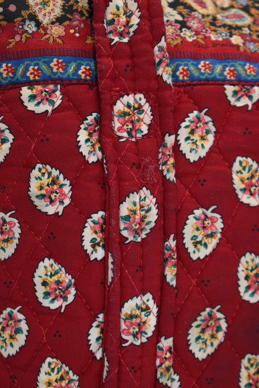 Vera Bradley Small Villager Tote Bag in "Red Leaf" Pattern