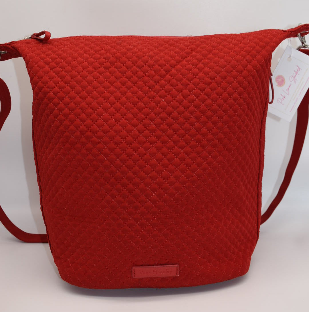 Vera Bradley Carson Microfiber Shoulder Hobo Bag in "Cardinal Red"