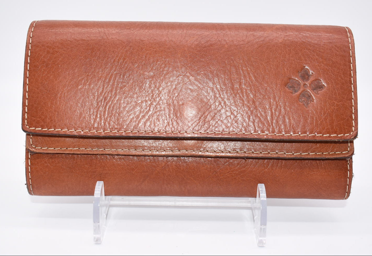 Patricia Nash Leather Trifold Wallet in Heritage Tan