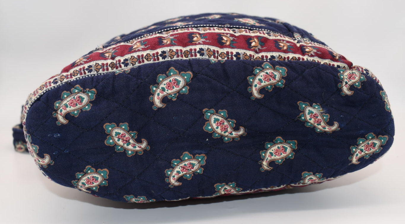Vintage Vera Bradley Small Tote Bag in "Navy-1991" Pattern