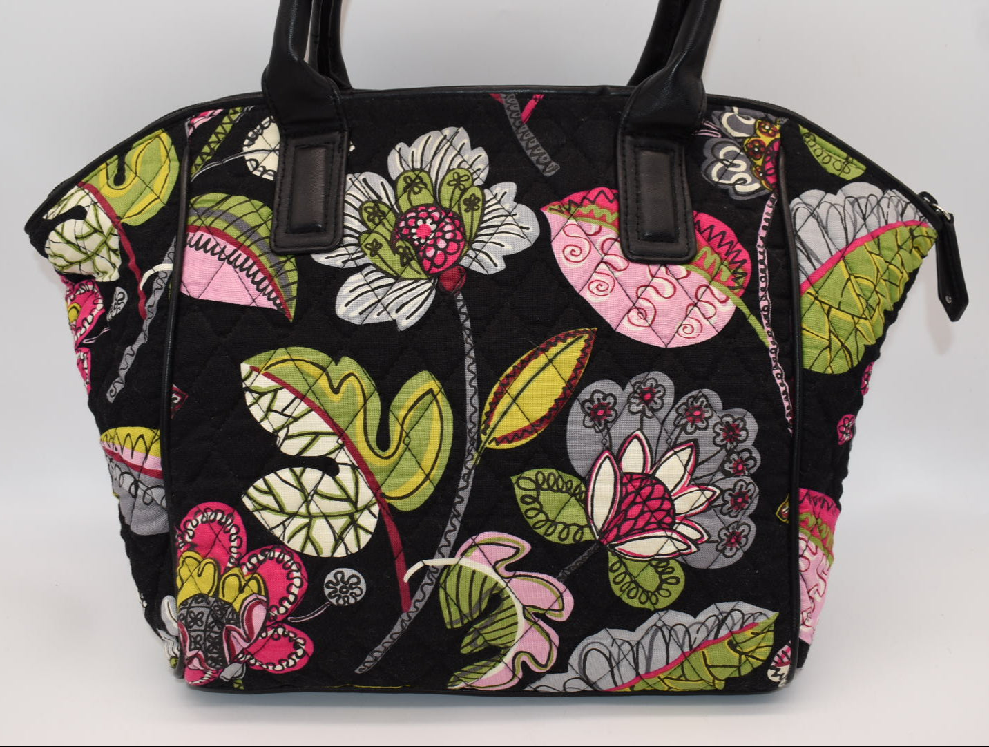 Vera Bradley Trimmed Satchel Bag in "Moon Blooms" Pattern