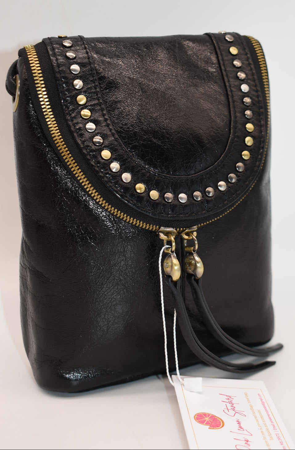 HOBO INTL Fern Studded Crossbody Bag in Black