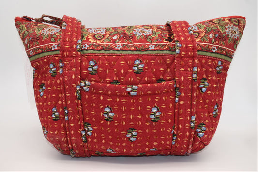 Vintage Vera Bradley Paddy Tote Bag in "Provincial Red-2000" Pattern
