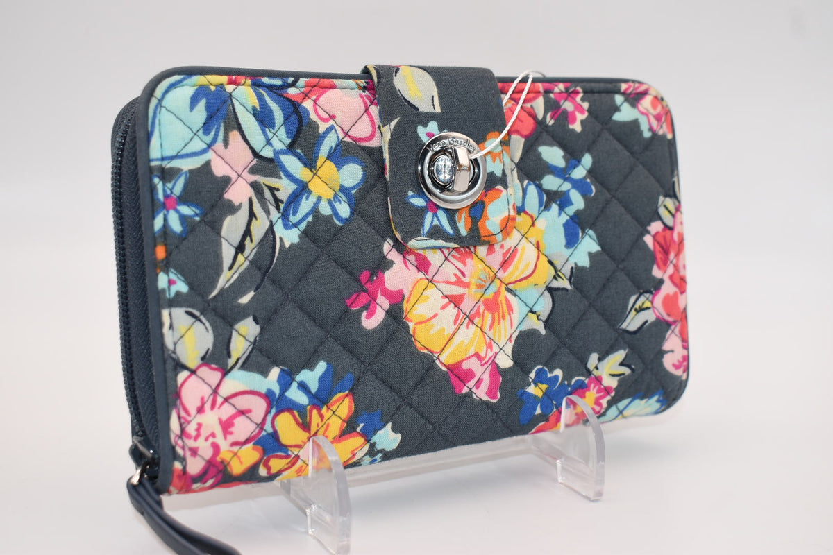 Vera Bradley RFID Turnlock Wallet in "Hope Blooms" Pattern