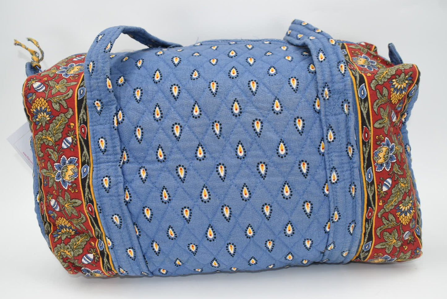 Vintage Vera Bradley Medium Duffel Bag in "French Blue" Pattern