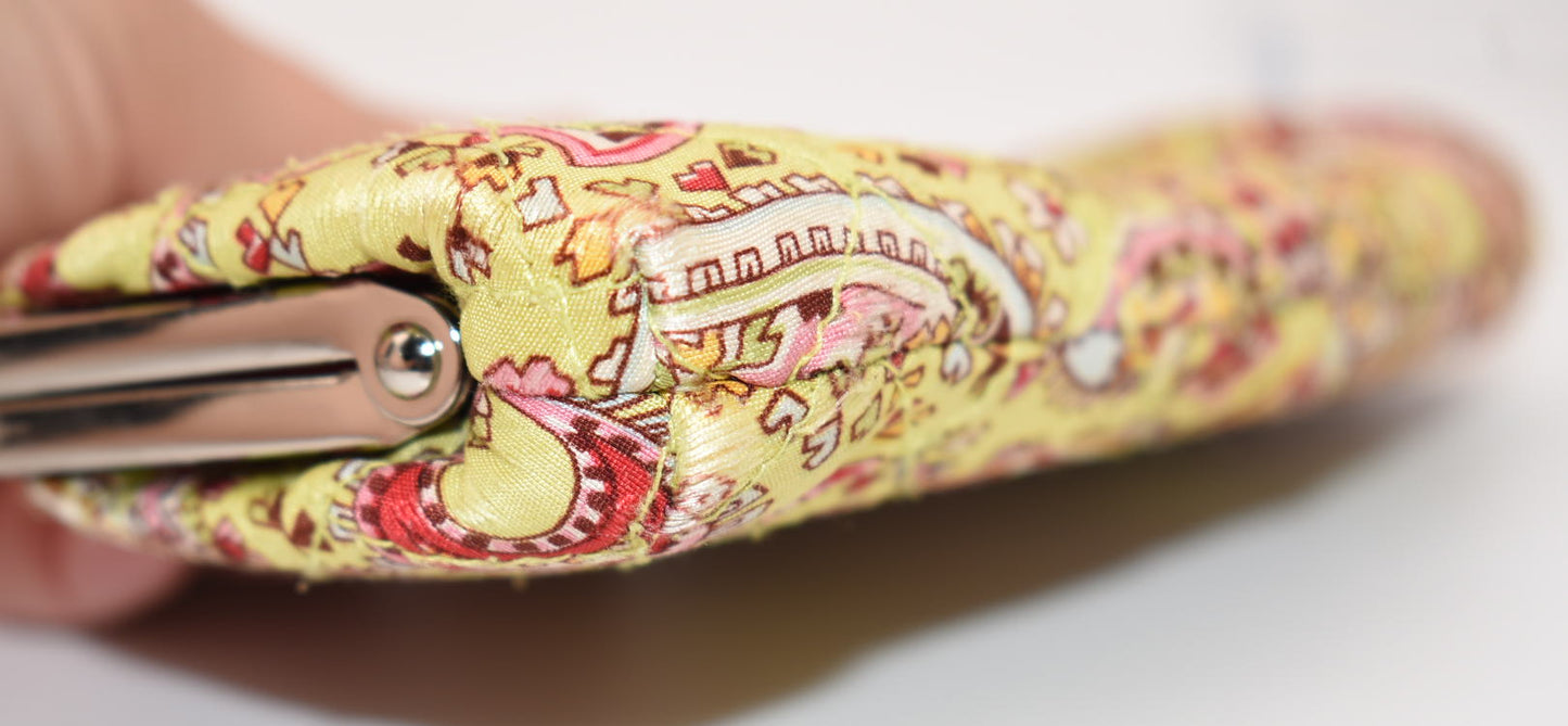 Vera Bradley Kisslock Clutch in "Pistachio Paisley" Pattern