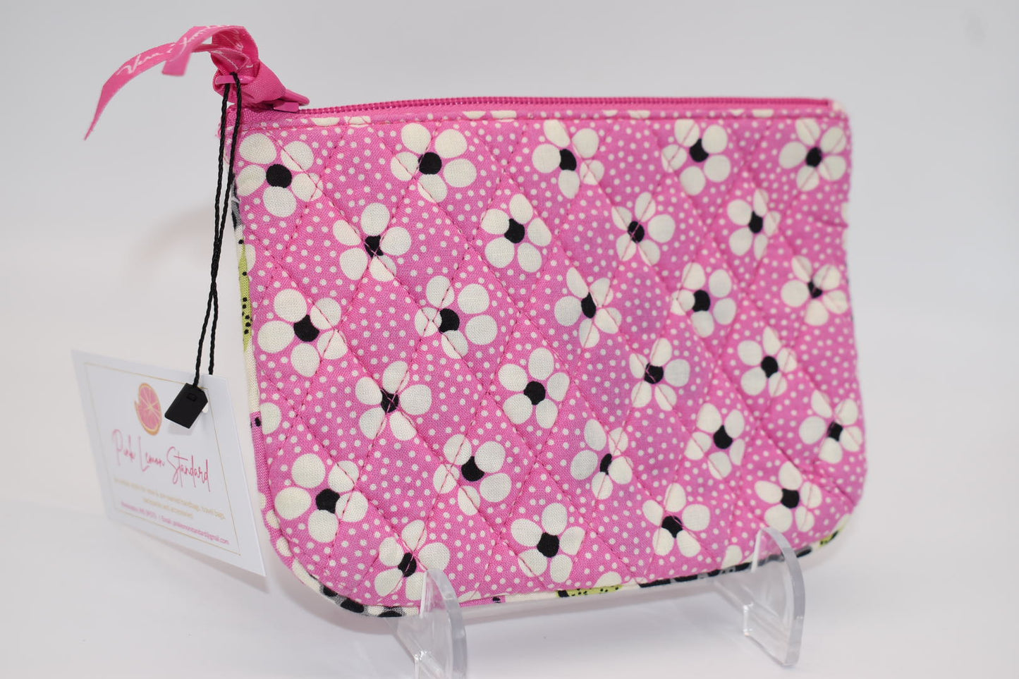 Vera Bradley Medium Zip Pouch in "Priscilla Pink" Pattern