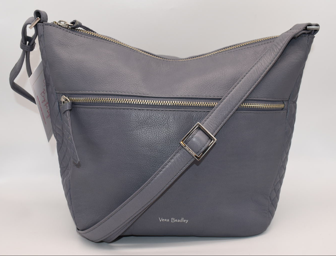 Vera Bradley Leather Carryall Shoulder Bag in Sycamore Carbon Gray