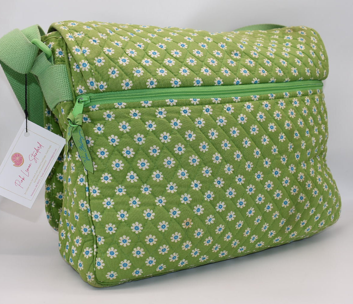 Vera Bradley Commuter Laptop Messenger Bag in "Apple Green" Pattern
