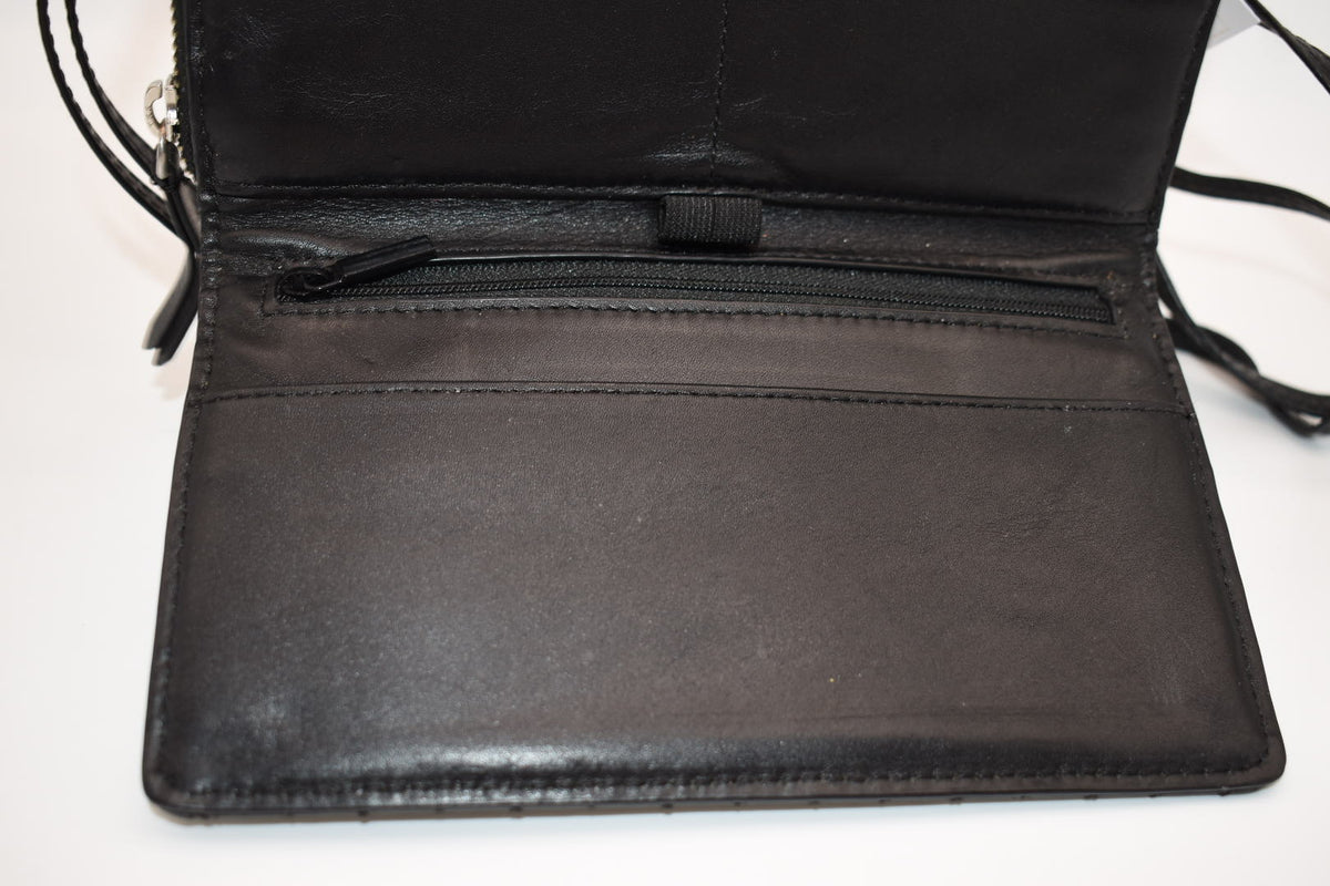 Vera Bradley Carryall "All Together" Leather Crossbody Bag / Wallet in Black