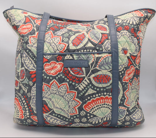 Vera Bradley Trimmed Large Vera Tote Bag in "Nomadic Floral" Pattern