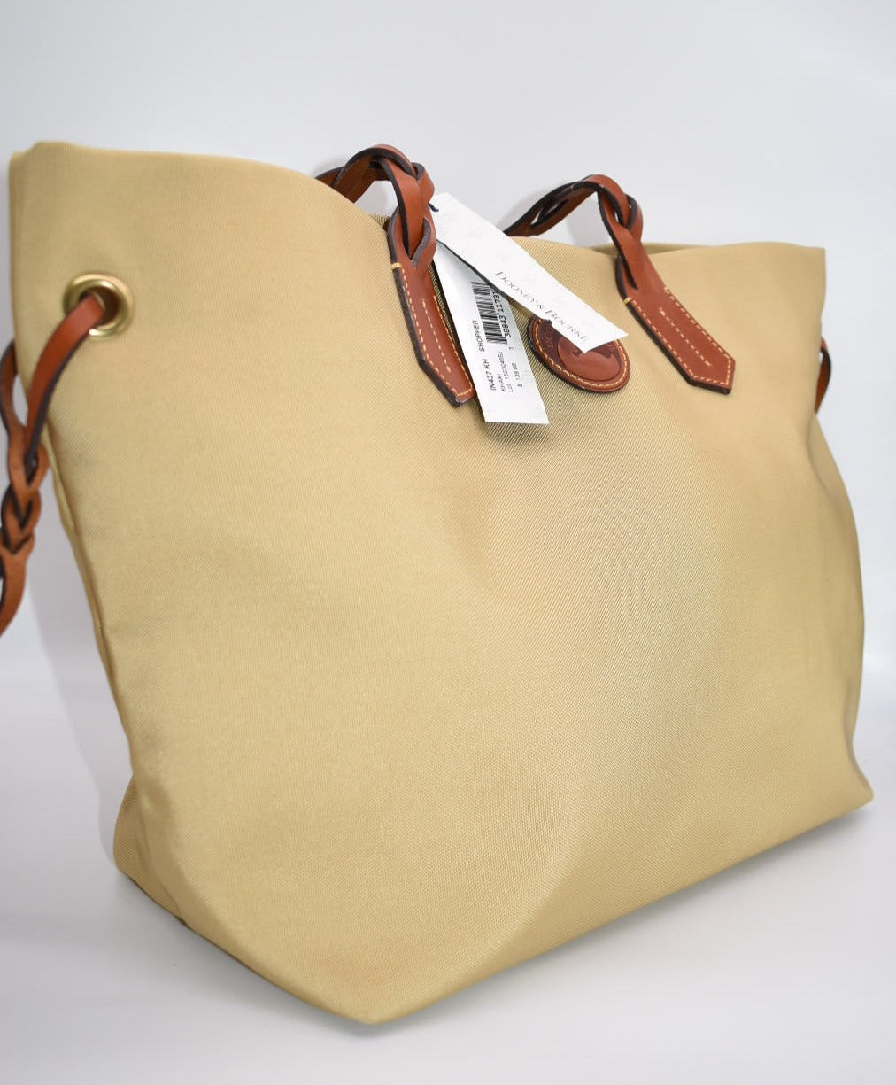 Dooney & Bourke Large Nylon Shopper Tote Bag in Khaki