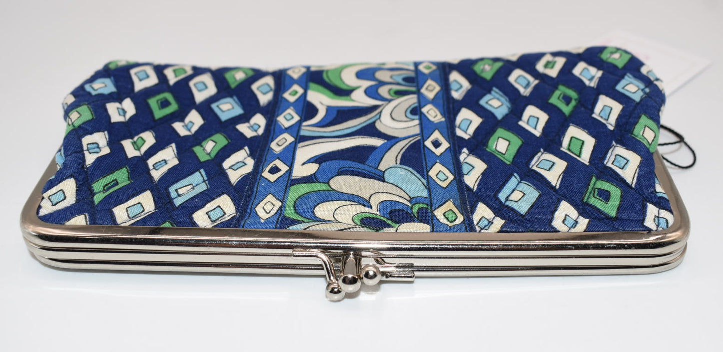 Vera Bradley Double Kisslock Wallet in "Mediterranean Blue" Pattern
