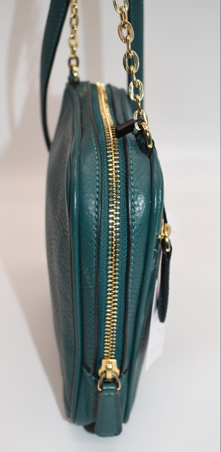 Vera Bradley Elena Leather Crossbody Bag in "Forest  Green"