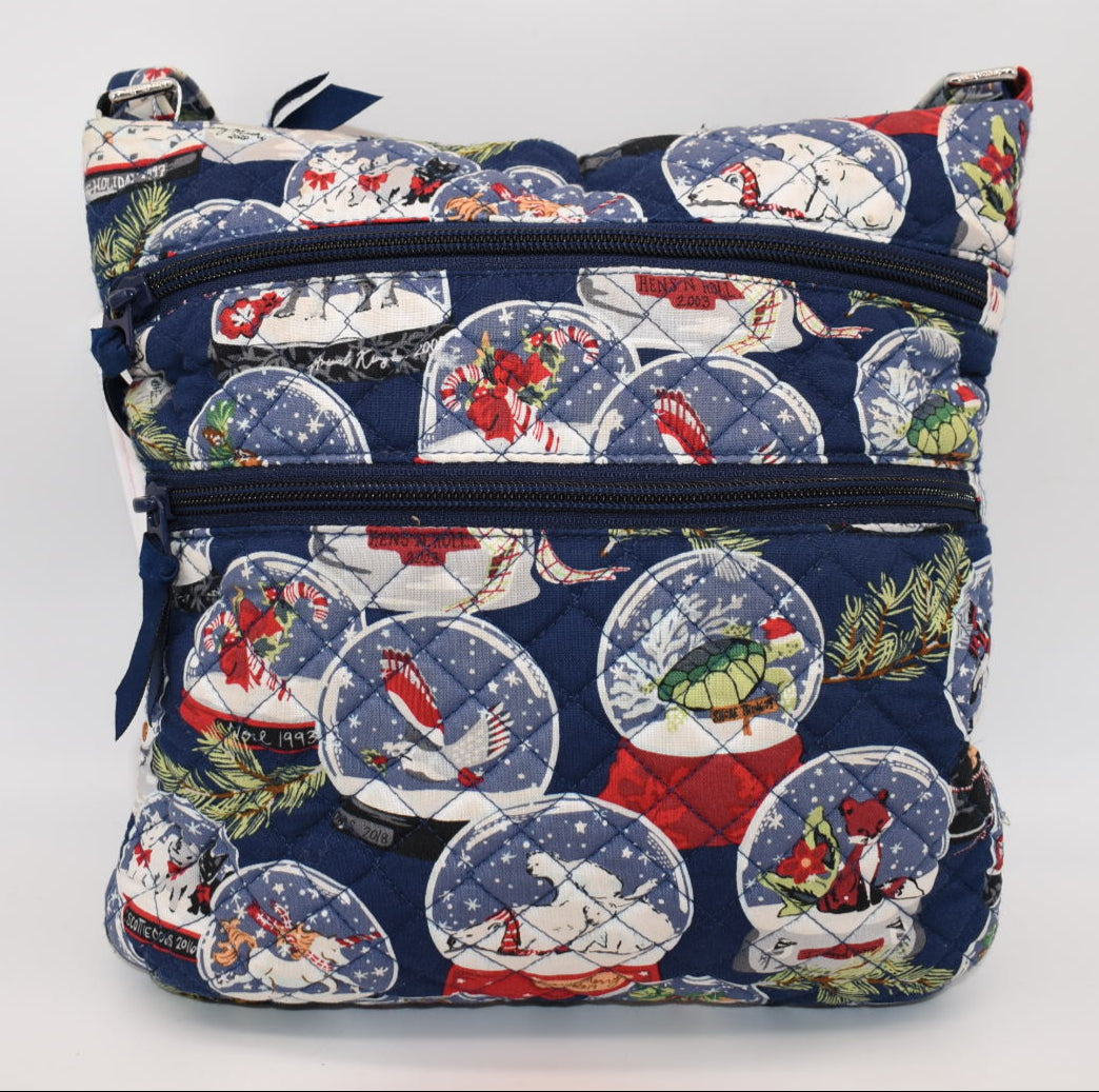 Vera Bradley in Triple Zip Hipster Crossbody Bag "Snow Globes" Pattern