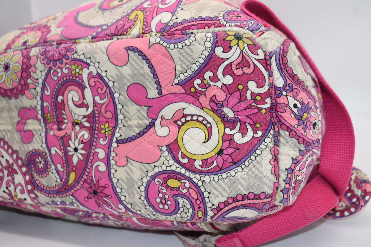 Vera Bradley Double Zip Backpack in "Paisley Meets Plaid" Pattern