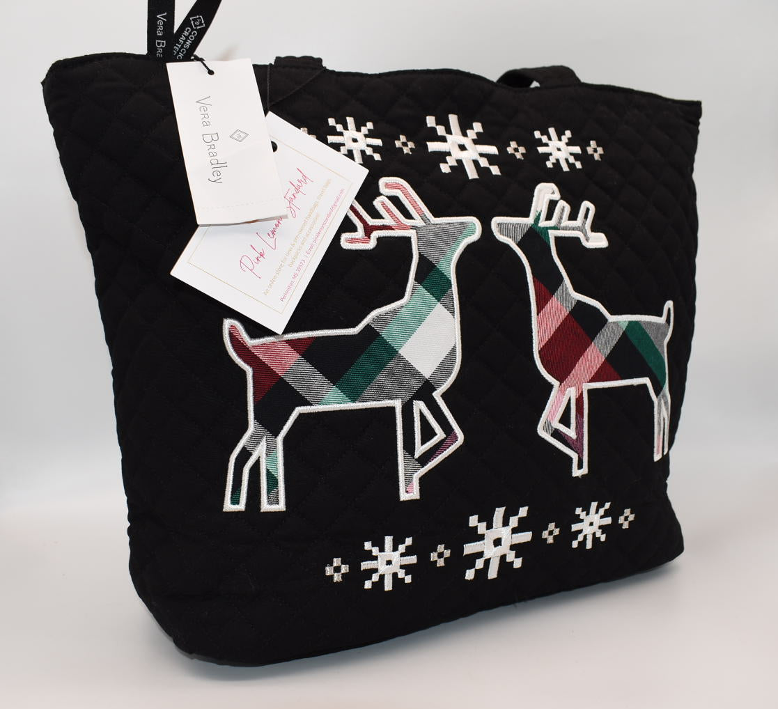 Vera Bradley Small Tote Bag in "Nordic Multi Plaid" Pattern