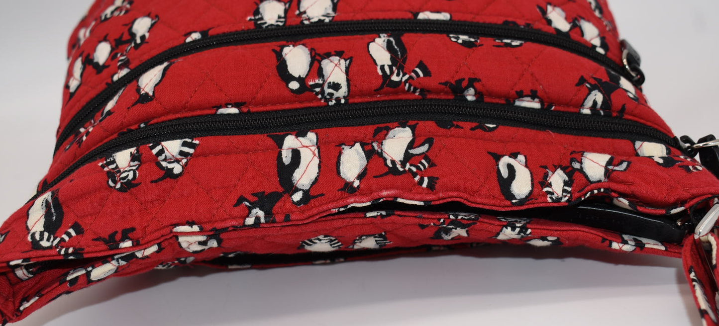 Vera Bradley Triple Zip Hipster Crossbody Bag in "Playful Penguins" Pattern