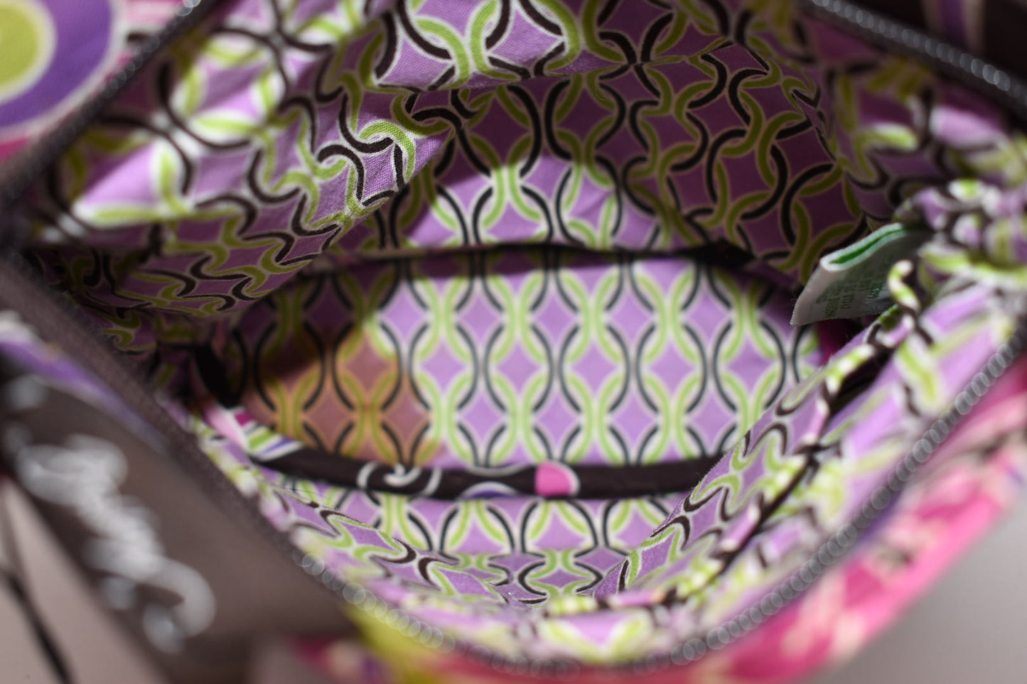 Vera Bradley Hannah Small Pleated Bag in "Purple Punch" Pattern