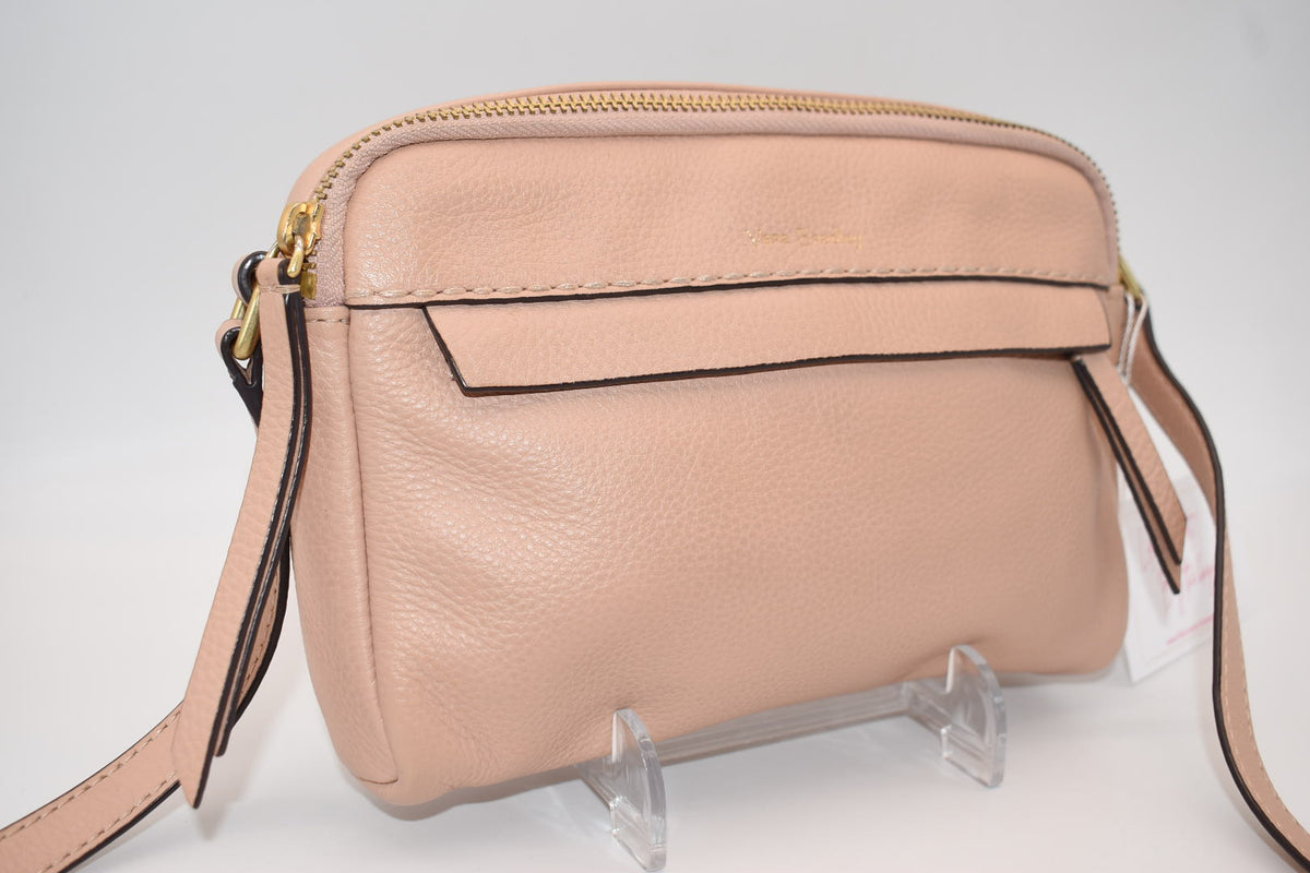 Vera Bradley RFID Mallory Petite Leather Crossbody Bag in "Pink Sands"