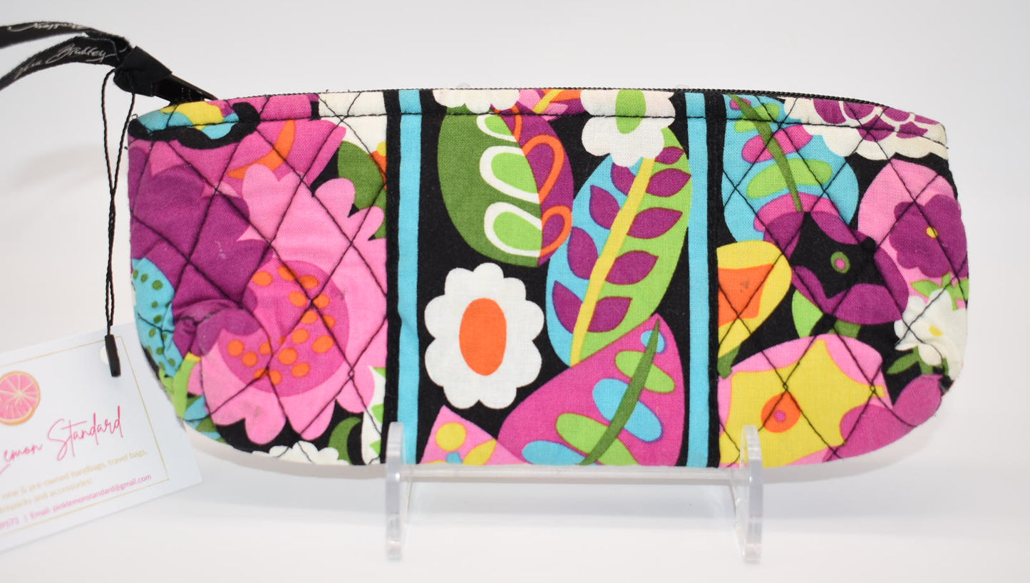 Vera Bradley Brush & Pencil Cosmetic Zip Pouch in "Va Va Bloom" Pattern