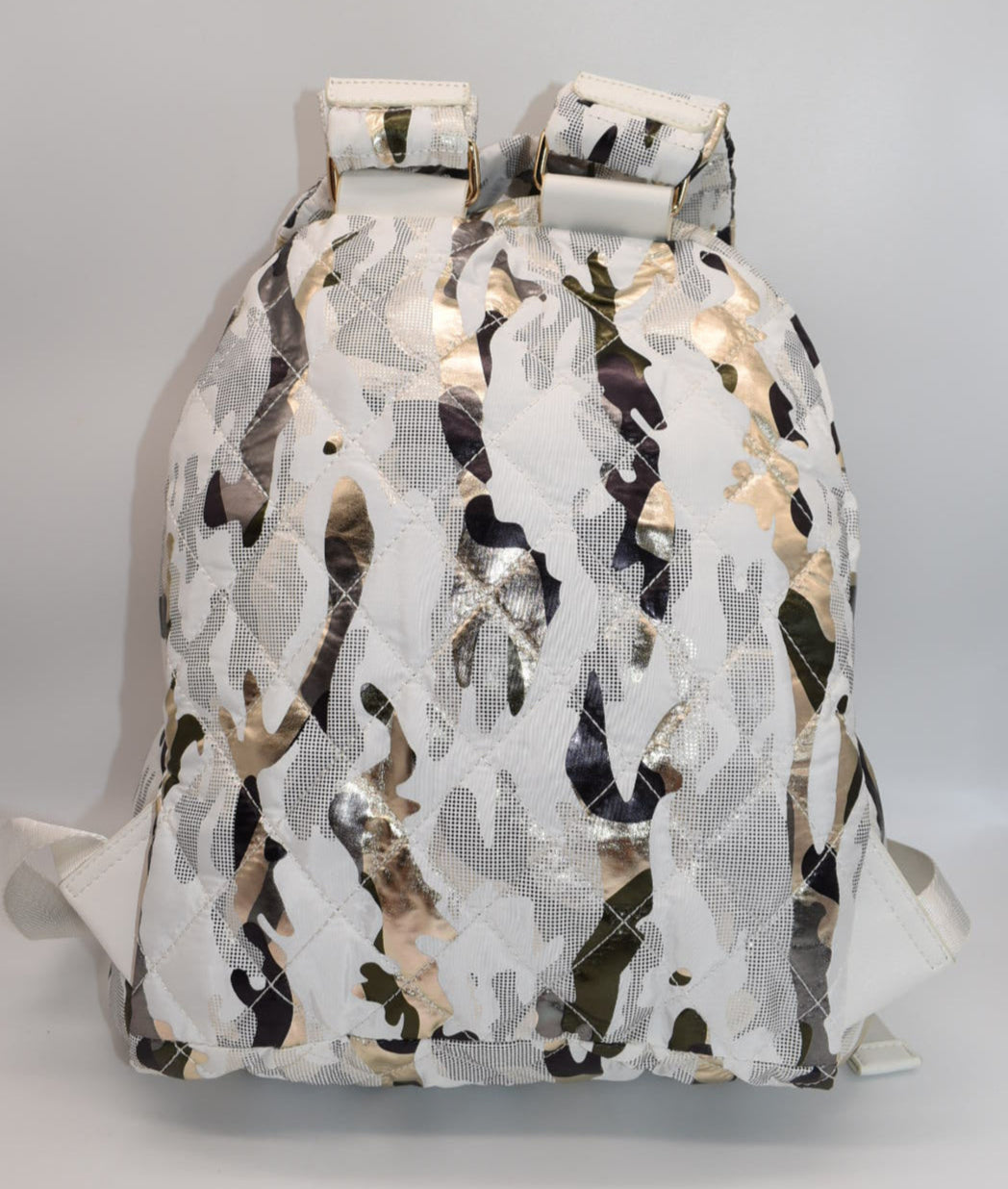 Sol and Selene Nylon Quilted Backpack in White