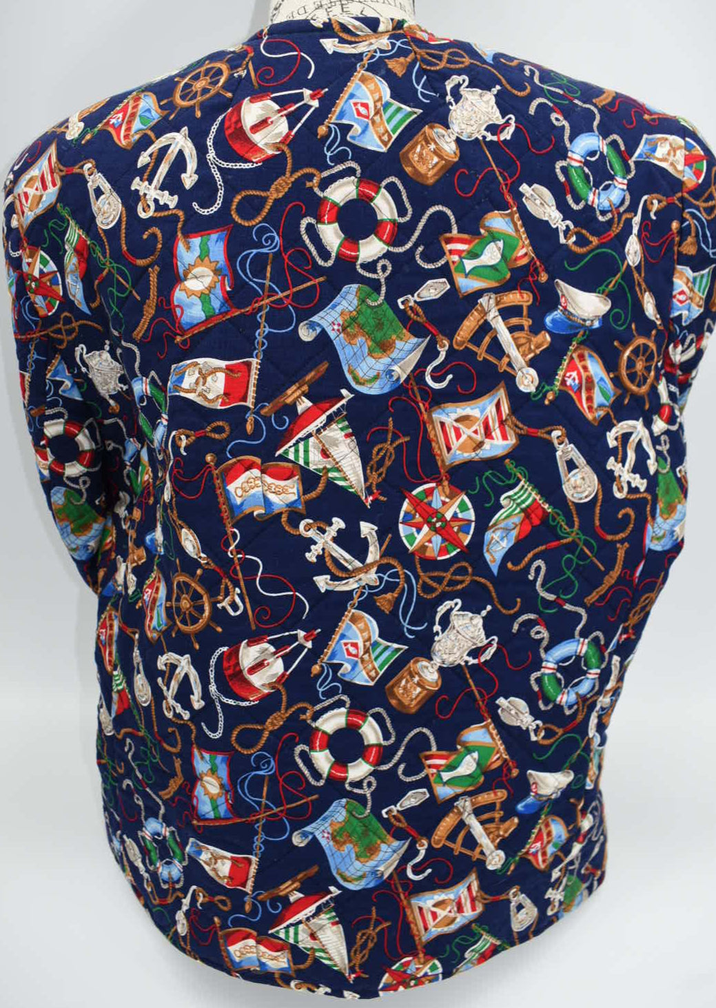 Vintage Vera Bradley Quilted Large Jacket in "Regatta - 1994" Pattern