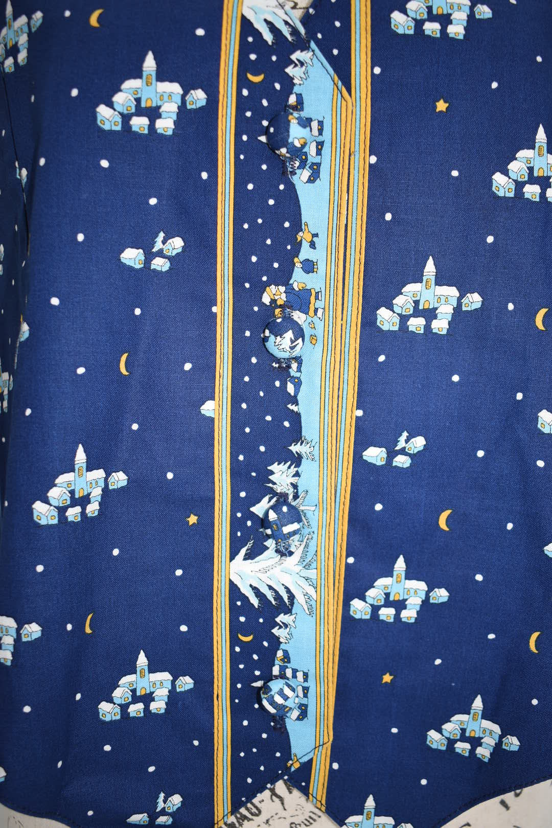 Vintage Vera Bradley Medium Vest in "Blue Christmas- 1997" Pattern