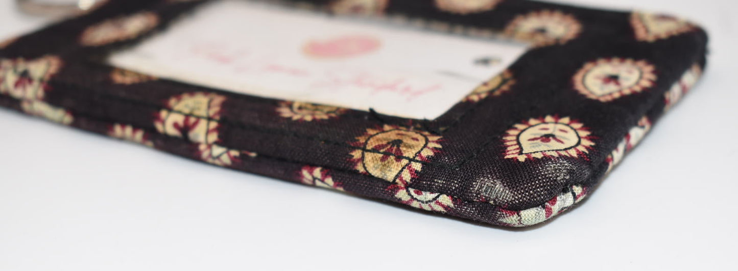 Vera Bradley Zip ID Case in "Classic Black" Pattern
