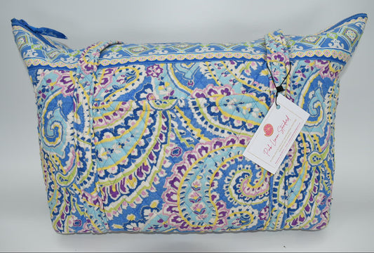 Vera Bradley Miller Travel Tote Bag in "Capri Blue" Pattern