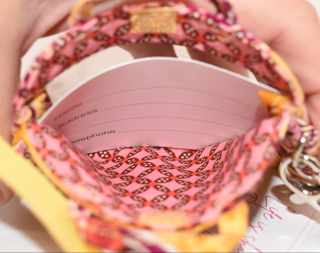 Vera Bradley Luggage Tag in "Bali Gold" Pattern