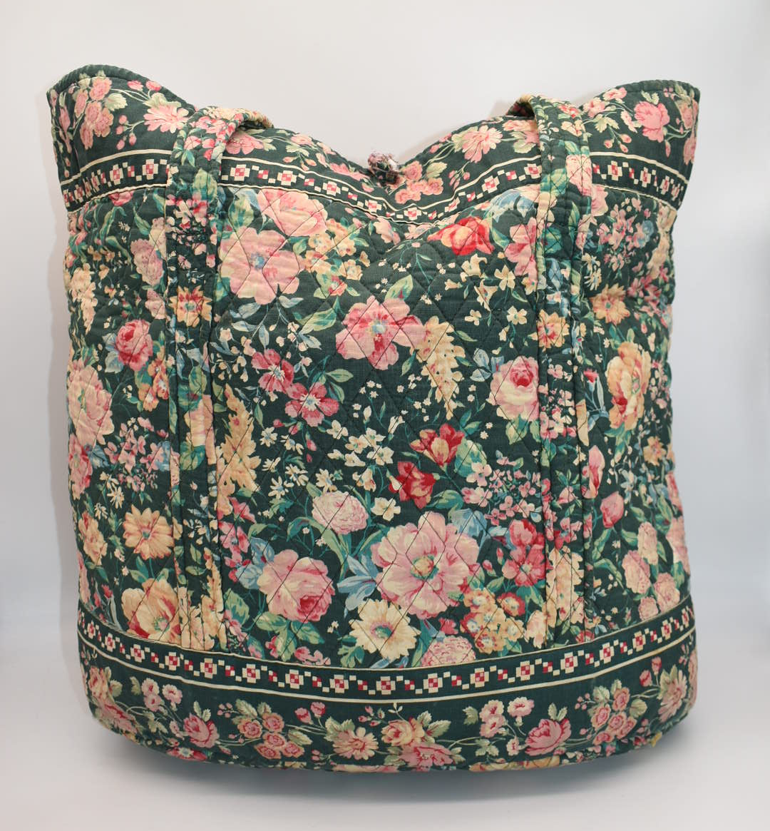 Vintage Vera Bradley Large Vera Tote Bag in "Springtime" Pattern
