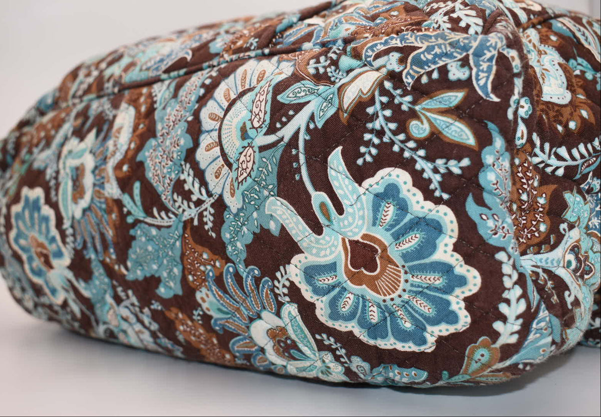 Vera Bradley Travel Zip Tote Bag in "Java Blue" Pattern