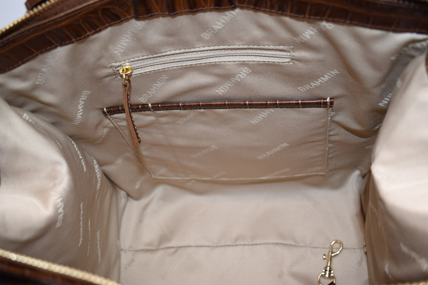 Brahmin Caroline Satchel Bag in Chestnut Marana