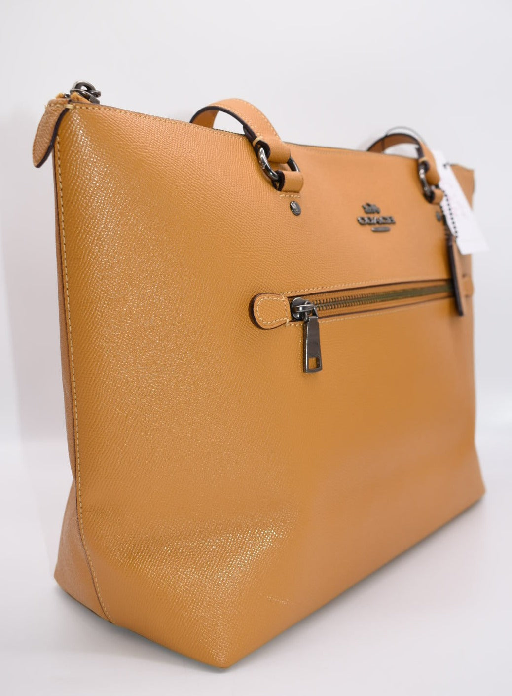 Coach Crossgrain Leather Gallery Tote Bag in Dark Yellow
