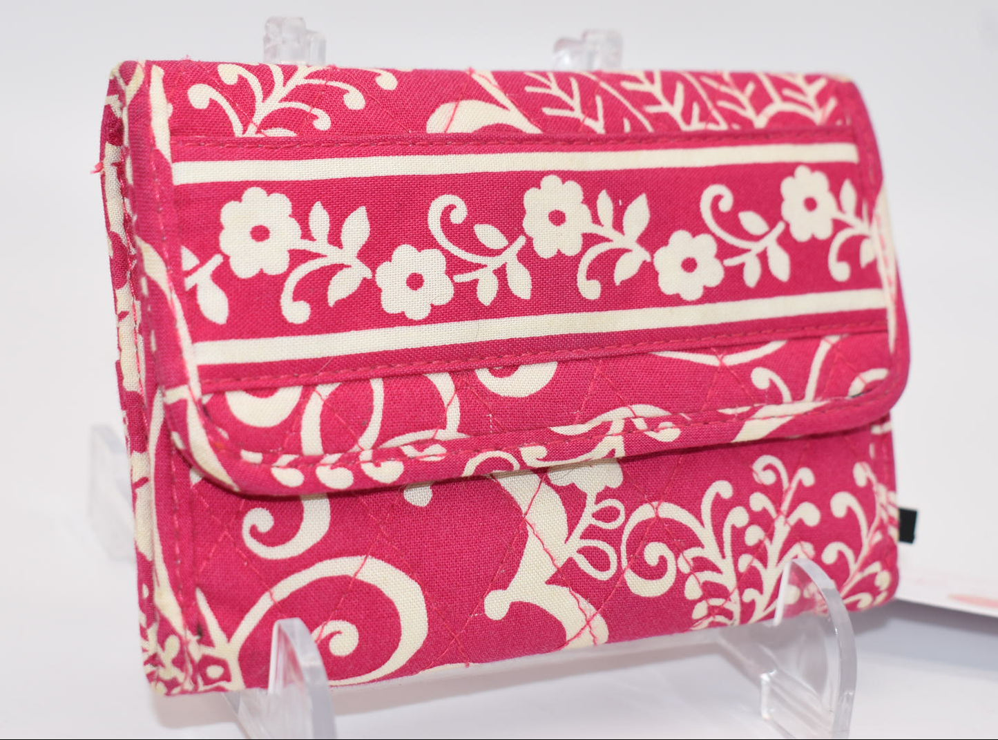 Vera Bradley Trifold Euro Wallet in "Twirly Birds Pink" Pattern