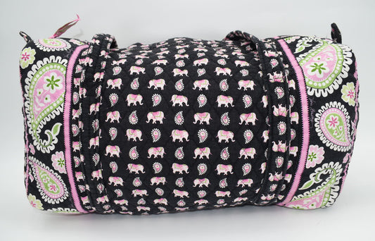 Vera Bradley Medium Duffel Bag in "Pink Elephants" Pattern