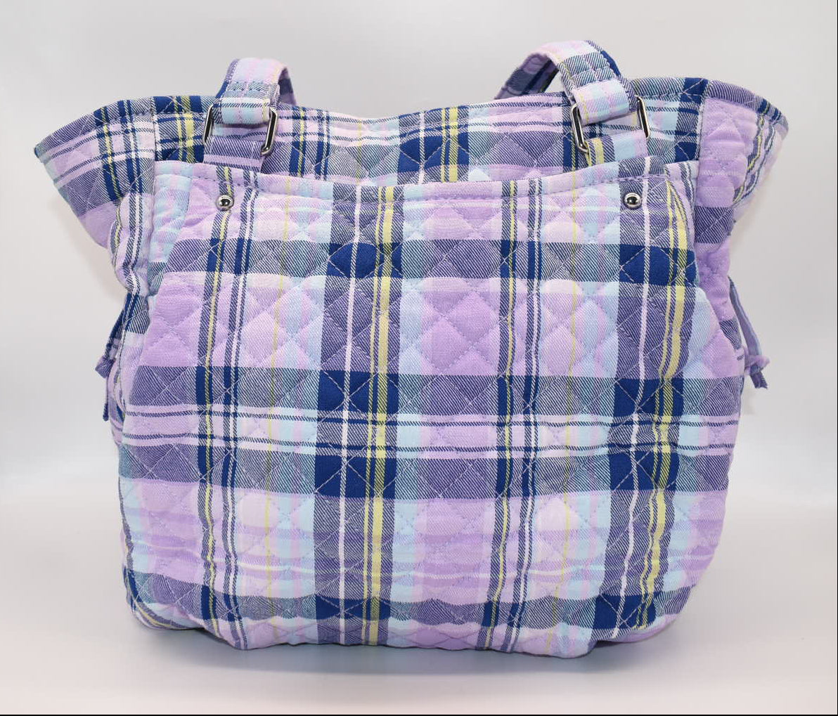 Vera Bradley Glenna Satchel Bag in "Amethyst Plaid" Pattern